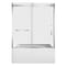 Kingston Brass 60" Acrylic Anti-Skid Alcove Left-Hand Drain Tub with Right Sliding Tub Door, White/Polished Chrome KVTAM6032L22D1 - alternate 1