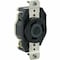 Leviton Flanged Locking Receptacle, L7-30R, 30 A, 277V AC, Single Phase, 2 Pole, Flush Mount, Black 2630 - alternate 1