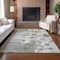 Homeroots 3' X 5' Taupe Ivory And Tan Floral Washable Indoor Outdoor Area Rug 582782 - alternate 8