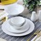 Gibson Home Embossed Ring 32 Piece Round Ceramic Dinnerware Set in White 134040.32 - alternate 5