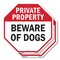 Signmission Private Property Beware of Dogs, 10 inch X 10 inch, Aluminum Metal Signs, 2PK OC-A-2PACK-10-138 - alternate 1