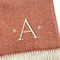 Homeroots 55" X 70" Terra Cotta White Herringbone Cotton Blend A Initial Throw Blanket w/ Tassels Embroidery 680598 - alternate 4