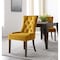 Homeroots Set of Two Tufted Yellow and Espresso Upholstered Velvet And Solid Wood Dining Side Chairs, 2PK 573300 - alternate 8