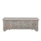 Homeroots 54" Gray Carved Geo Scroll Solid Wood Storage Ottoman 565174 - alternate 7