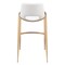 Homeroots Set of Two 30" White And Gold Faux Leather And Steel Low Back Bar Height Bar Chairs 555664 - alternate 6