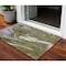Homeroots 3' X 5' Olive Green Purple And Beige Abstract Washable Indoor Outdoor Area Rug 602647 - alternate 1