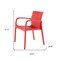 Homeroots Set of Two Red Heavy Duty Plastic Outdoor Stacking Dining Chairs, 2PK 565199 - alternate 5