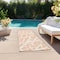 Homeroots 8' Runner Peach and Ivory Abstract Washable Non Skid Indoor Outdoor Runner Rug 559290 - alternate 6