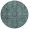 Homeroots 8' Round Turquoise Round Oriental Washable Non Skid Indoor Outdoor Area Rug 563849 - alternate 6