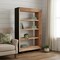 Homeroots 72" Black And Natural Distressed Solid Wood Three Tier Bookcase 611042 - alternate 4