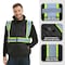 Protectx Winter Safety Vest, High Visibility Construction Workwear Vest with Pockets, Black ST-WV300D-BKBK-M - alternate 7