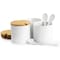 Gibson Elite Gracious Dining 10 Piece Fine Ceramic Condiment Jars Serving Set in White 134044.1 - alternate 6
