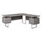 Homeroots 71" Taupe and Silver L Shape Computer Desk With Three Drawers 333469 - alternate 1