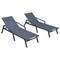 Leisuremod Marlin Patio Chaise Lounge Chair with Armrests in Black Aluminum Frame, Black, 2PK MLABL-77BL2 - alternate 1