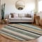 Homeroots 8' Beige Gold And Brown Round Striped Washable Indoor Outdoor Area Rug 618252 - alternate 7