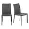 Homeroots Set of Two Gray Upholstered Leather Dining Side Chairs 523966 - alternate 4