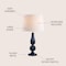 Jonathan Y Maddie 28" Glass/Metal LED Table Lamp, Navy JYL2072B - alternate 8