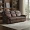 Homeroots 89" Dark Brown Reclining USB Sofa And Toss Pillow With Silver Legs 559207 - alternate 5