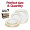 Smarty Had A Party White with Gold Fancy Round Disposable Plastic Dinnerware Value Set, 240PK 8880-WHGVP-CASE - alternate 7