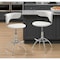 Homeroots Set of Two White and Silver Metal and Faux Leather Low Back Adjustable Height Bar Chairs, 2PK 555037 - alternate 5