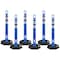 Xpose Safety 42in  Ring Loop Blue Traffic Delineator Post with 13 LB PVC Base, 6PK DLRB-BLU-42-6-X - alternate 1