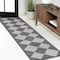 Jonathan Y Draper Classic Geometric Diamond Pattern Dark Gray/Light Gray 2 ft. x 8 ft. Runner Rug ATH100C-28 - alternate 1