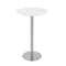 Homeroots 26" White and Silver Rounded Steel Bar Table 524947 - alternate 5