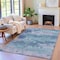 Homeroots 5' X 8' Navy Blue And Ivory Abstract Washable Indoor Outdoor Area Rug 630928 - alternate 5