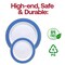 Smarty Had A Party White with Gold Spiral on Blue Rim Plastic Dinnerware Set (120 Dinner Plates+120 Salad Plates), 240PK 670BGVP-CASE - alternate 7