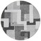Homeroots 8' Silver Ivory And Charcoal Round Geometric Washable Indoor Outdoor Area Rug 613243 - alternate 6