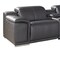 Homeroots Gray Italian Leather Power Reclining U Shaped Seven Piece Corner Sectional With Console 366357 - alternate 7