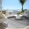 Homeroots 8' Black And Ivory Round Ombre Washable Indoor Outdoor Area Rug 595789 - alternate 5