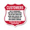 Signmission Restricted Area Shield Sign Customers Du, 12 Inch X 12 Inch, Plastic Sign SHI-P-12-458 - alternate 1