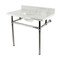 Kingston Brass 36-Inch Carrara Marble Console Sink with Brass Legs, 8-Inch, 3-Hole KVBH3622M86 - alternate 1