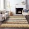 Homeroots 5' X 8' Brown Beige And Ivory Striped Washable Indoor Outdoor Area Rug 598365 - alternate 5