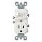 Leviton CombinationSwitch/Outlet, 15A, 1/2hp, White 5225-W - alternate 1