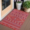 Homeroots 3' X 5' Red Geometric Indoor Outdoor Area Rug 555590 - alternate 1