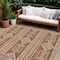 Homeroots 8' X 10' Orange And Ivory Southwestern Washable Indoor Outdoor Area Rug 593711 - alternate 1