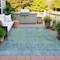 Homeroots 5' X 8' Teal Blue And Ivory Abstract Washable Indoor Outdoor Area Rug 631102 - alternate 6
