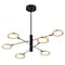 Vaxcel Cullerto 6L Matte Black and Gold Contemporary LED Pendant Light Adjustable Arms P0424 - alternate 1