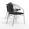 Flash Furniture Commercial Aluminum and Black Rattan Stack Chair, PK4 4-TLH-020-BK-GG - alternate 16