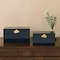 Vintiquewise Set of 2 Decortive Wooden Storage Boxes with Gold Accent for Keys, Jewelry, Makeup, or Extras, Blue QI004862.BK - alternate 5