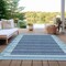 Homeroots 3' X 5' Sky Blue And Denim Blue Striped Washable Indoor Outdoor Area Rug 610504 - alternate 7