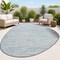 Jonathan Y Callan Modern Rustic Abstract Gray/Navy 6 ft. x 9 ft. Indoor/Outdoor Shaped Area Rug SHP202D-6 - alternate 1