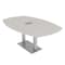 Skutchi Designs Arc Boat Conference Table, 45 in W, 72 in L, Ivory HAR-ABOT-48x72-DOU-K458-ESIL - alternate 1