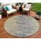 Homeroots 8' Pewter Silver And Gray Round Abstract Washable Indoor Outdoor Area Rug 582406 - alternate 1