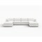 Homeroots 160" White Linen Blend Modular Sofa With Ottoman And Storage 714564 - alternate 1