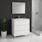 Homeroots 28" White Wood Freestanding Bathroom Vanity With White Sink And Three Drawers 627368 - alternate 3