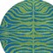 Homeroots 8' Green And Teal Blue Round Animal Print Washable Indoor Outdoor Area Rug 600674 - alternate 9
