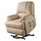 Homeroots 34" Beige Faux Leather Power Massage Lift Assist Recliner 318866 - alternate 2
